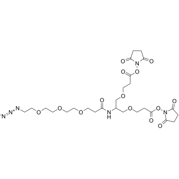 2-(Azido-PEG3-amido)-1,3-bis(NHS ester)结构式