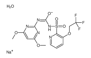 sodium,(4,6-dimethoxypyrimidin-2-yl)carbamoyl-[3-(2,2,2-trifluoroethoxy)pyridin-2-yl]sulfonylazanide,hydrate Structure