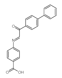 4-[[2-oxo-2-(4-phenylphenyl)ethylidene]amino]benzoic acid Structure