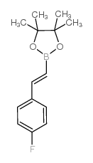 (E)-2-(4-氟苯乙烯基)-4,4,5,5-四甲基-1,3,2-二氧杂硼杂环戊烷结构式