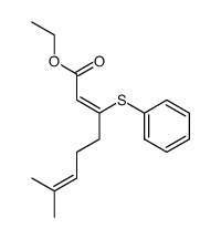 ethyl (Z)-7-methyl-3-(phenylthio)octa-2,6-dienoate结构式