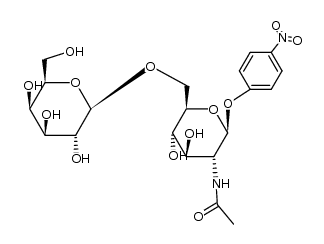 p-nitrophenyl 2-acetamido-2-deoxy-6-O-(β-D-galactopyranosyl)-β-D-glucopyranoside结构式