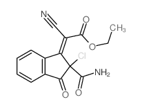ethyl (2Z)-2-(2-carbamoyl-2-chloro-3-oxo-inden-1-ylidene)-2-cyano-acetate Structure