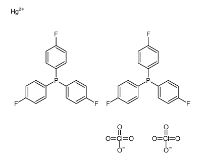 mercury(2+),tris(4-fluorophenyl)phosphane,diperchlorate Structure