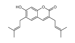 7-Hydroxy-3,6-bis(3-methyl-2-butenyl)-2H-1-benzopyran-2-one Structure