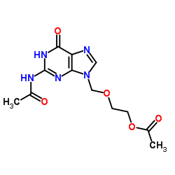 N2-乙酰基-9-(2-乙酰氧基乙氧基甲基)鸟嘌呤(阿昔洛韦杂质)结构式