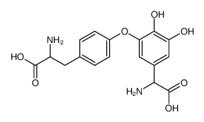 2-amino-3-(4-(5-(amino(carboxy)methyl)-2,3-dihydroxyphenoxy)phenyl)propanoic acid Structure