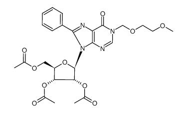 2',3',5'-tri-O-acetyl-1-[(2-methoxyethoxy)methyl]-8-phenylinosine结构式