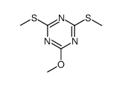 2-methoxy-4,6-bismethylthio-1,3,5-triazine结构式