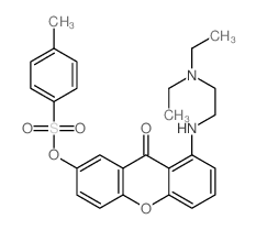 1-(2-diethylaminoethylamino)-7-(4-methylphenyl)sulfonyloxy-xanthen-9-one结构式
