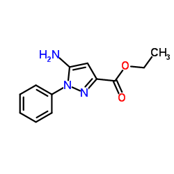5-氨基-1-苯基-1H-吡唑-3-甲酸乙酯结构式