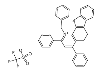 1-benzyl-5,6-dihydro-2,4-diphenyl-1-azonia-11-thiabenzo(a)fluorene trifluoromethanesulfonate Structure