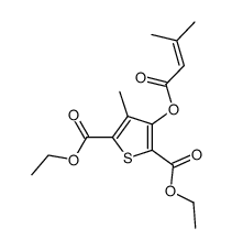 Diethyl 3-methyl-4-(3-methylcrotonoyloxy)-2,5-thiophene dicarboxylate结构式