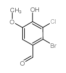 2-bromo-3-chloro-4-hydroxy-5-methoxy-benzaldehyde结构式