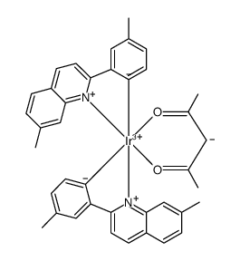 双[2-(2-甲基苯基)-7-甲基喹啉](乙酰丙酮)铱(III)结构式