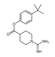 4-(1,1-二甲基乙基)苯基 1-(氨基亚氨基甲基)-4-哌啶甲酸酯结构式