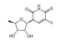 1-((2R,3R,4S,5R)-3,4-dihydroxy-5-methyltetrahydrofuran-2-yl)-5-fluoro-4-thioxo-3,4-dihydropyrimidin-2(1H)-one Structure