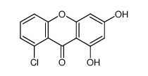 1,3-dihydroxy-8-chloro-9H-xanthone Structure