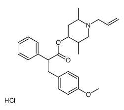 (2,5-dimethyl-1-prop-2-enylpiperidin-4-yl) 3-(4-methoxyphenyl)-2-phenylpropanoate,hydrochloride Structure