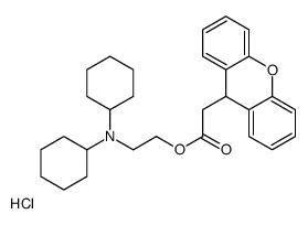 2-(dicyclohexylamino)ethyl 2-(9H-xanthen-9-yl)acetate,hydrochloride结构式