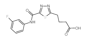 4-(5-{[(3-Fluorophenyl)amino]carbonyl}-1,3,4-thiadiazol-2-yl)butanoic acid结构式