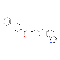 N-(1H-indol-6-yl)-5-oxo-5-[4-(pyridin-2-yl)piperazin-1-yl]pentanamide结构式