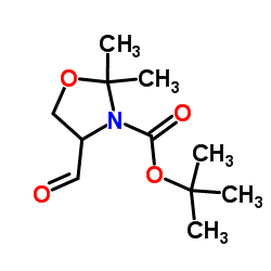 4-甲酰基-2,2-二甲基恶唑烷-3-羧酸叔丁酯结构式