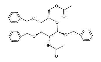 N-Acetyl-β-D-Glucosamine 6-Acetate 1,3,4-Tribenzyl Ether Structure