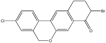 9-溴-3-氯-10,11-二氢-5H-苯并[D]萘并[2,3-B]吡喃-8(9H)-酮结构式