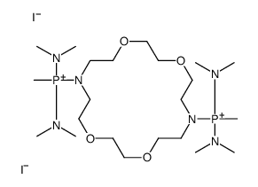 [16-(bis(dimethylamino)-methyl-phosphaniumyl)-1,4,10,13-tetraoxa-7,16- diazacyclooctadec-7-yl]-bis(dimethylamino)-methyl-phosphanium diiodide结构式
