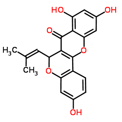 3,8,10-三羟基-6-(2-甲基-1-丙烯基)-6H,7H-[1]苯并吡喃并[4,3-B][1]苯并吡喃-7-酮结构式