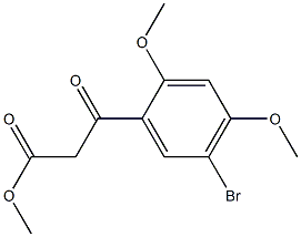 5-溴-2,4-二甲氧基-BETA-氧代苯丙酸甲酯结构式