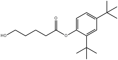 Pentanoic acid, 5-hydroxy-, 2,4-bis(1,1-dimethylethyl)phenyl ester Structure