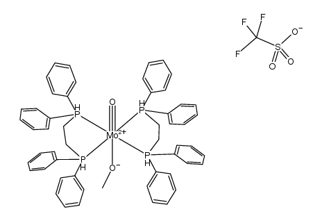 trans-[Mo(O)(OCH3)(1,2-bis(diphenylphosphino)ethane)2](CF3SO3)结构式