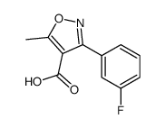 3-(3-fluorophenyl)-5-methylisoxazole-4-carboxylic acid结构式