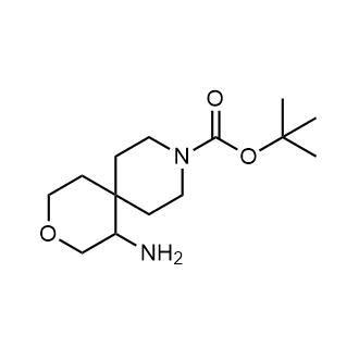 1-氨基-3-氧杂-3-氮杂螺[5.5]十一烷-9-羧酸叔丁酯结构式