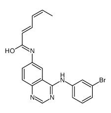 N-[4-(3-bromoanilino)quinazolin-6-yl]hexa-2,4-dienamide结构式