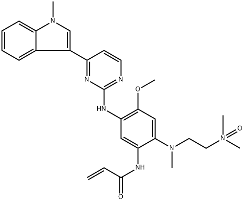 2-((2-Acrylamido-5-methoxy-4-((4-(1-methyl-1H-indol-3-yl)pyrimidin-2-yl)amino)phenyl)(methyl)amino)-N,N-dimethylethan-1-amine oxide picture