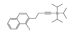 4-(1-iodonaphthalen-2-yl)but-1-ynyl-tri(propan-2-yl)silane结构式