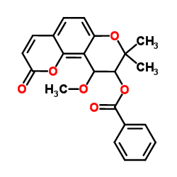 (9R,10S)-(+)-9,10-二氢-9-羟基-10-甲氧基-8,8-二甲基-2H,8H-苯并[1,2-B:3,4-B']二吡喃-2-酮苯甲酸酯图片