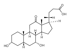 3α,7α-dihydroxy-12-oxo-5β-cholanic acid结构式