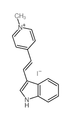 Pyridinium,4-[2-(1H-indol-3-yl)ethenyl]-1-methyl-, iodide (1:1)结构式