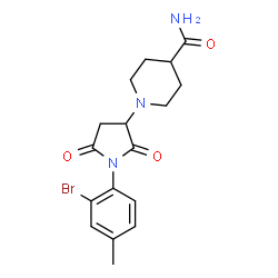 1-[1-(2-溴-4-甲基苯基)-2,5-二氧代吡咯烷-3-基]哌啶-4-甲酰胺结构式