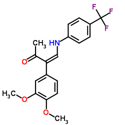 3-(3,4-DIMETHOXYPHENYL)-4-[4-(TRIFLUOROMETHYL)ANILINO]-3-BUTEN-2-ONE结构式