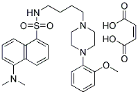 5-(二甲基氨基)-N-[4-[4-(2-甲氧基苯基)-1-哌嗪基]丁基]-1-萘磺酰胺马来酸盐结构式