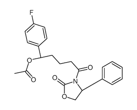 (4S)-3-[(5S)-5-(4-氟苯基)-5-乙酰氧基-1-氧代戊基]-4-苯基-2-噁唑烷酮结构式