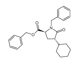 benzyl (2S,4S)-1-benzyl-4-cyclohexyl-5-oxopyrrolidine-2-carboxylate结构式