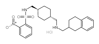 2-nitro-N-[[4-[(1,2,3,4-tetrahydronaphthalen-2-ylmethylamino)methyl]cyclohexyl]methyl]benzenesulfonamide,hydrochloride Structure