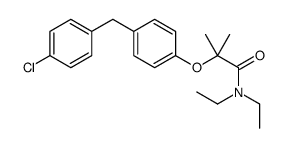 2-[4-[(4-chlorophenyl)methyl]phenoxy]-N,N-diethyl-2-methylpropanamide结构式