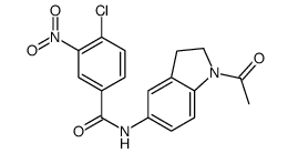 1-Acetyl-5-[(4-chloro-3-nitrobenzoyl)amino]indoline, 5-[(4-Chloro-3-nitrobenzoyl)amino]-2,3-dihydro-1-ethanoyl-1H-indole结构式